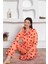 Farya Home Dreamy Pamuklu Biyeli Kalp Desenli Uzun Kollu Cepli Gömlek Pijama Takımı 3