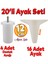 20'li Set Aspen Lüks Mobilya Kanepe Koltuk Tv Ünitesi Yükseltici Destek Ayağı Ayakları 12 cm Krem 1