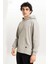 Çıt Çıt Detaylı Kapüşonlu Erkek Sweatshirt 2