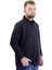 Büyük Beden Erkek Sweatshirt Polo Yaka Uzun Kol Waffle 23449 Lacivert 3