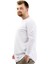 Büyük Beden Erkek Sweatshirt Bisiklet Yaka Uzun Kol Waffle 23460 Beyaz 2
