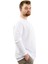 Büyük Beden Erkek Sweatshirt Bisiklet Yaka Uzun Kol Waffle 23460 Beyaz 3