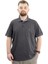 Mode Xl Battal Beden Erkek Tshirt Polo Yaka Nakışlı Klasik Pike 20553 Antrasit 1