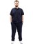 Büyük Beden Erkek Tişört Polo Yaka Jakar U24337 Lacivert 2