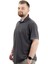 Mode Xl Battal Beden Erkek Tshirt Polo Yaka Nakışlı Klasik Pike 20553 Antrasit 2