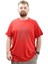 Büyük Beden Erkek T-Shirt Bisiklet Yaka Baskılı Labyrınth U24048 Kırmızı 1