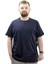 Büyük Beden Baskılı Erkek T-Shirt Bisiklet Yaka Sımplıcıty U24046 Lacivert 1