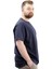 Büyük Beden Baskılı Erkek T-Shirt Bisiklet Yaka Sımplıcıty U24046 Lacivert 2
