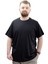 Büyük Beden Baskılı Erkek T-Shirt Bisiklet Yaka Sımplıcıty U24046 Siyah 1