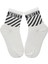 Unisex Off White Renkli Kolej Çorap 4