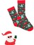 Özel Koleksiyon Unisex Yılbaşı Noel Merry Christmas Happy Red Car Tree Soket Çorap 1