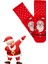 Özel Koleksiyon Unisex Yılbaşı Noel Merry Christmas Happy Red Noel Kolej Çorap 1