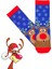 Özel Koleksiyon Unisex Yılbaşı Noel Merry Christmas Happy Blue Deer Soket Çorap 2