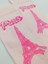 Ithal Özel Seri Unisex Pink Eiffel Tower Paris Yazılı Renkli Soket Çorap Dikişsiz 1