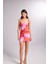 Drapeli Mini Straplez Dainty Elbise Turuncu 3