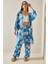 Mavi Çiçek Desenli Kimono Takım 5YXK8-48600-12 1