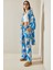 Mavi Çiçek Desenli Kimono Takım 5YXK8-48600-12 4
