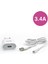 Micro & USB Girişli 3.4 A Şarj Cihazı 1 Metre Kablo + Adaptör Takım Samsung Huawei Modellerle Uyumlu 2