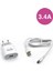Type-C & USB Girişli 3.4 A Şarj Cihazı 1 Metre Kablo + Adaptör Samsung Oppo Xiaomi Modellerle Uyumlu 2