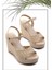 Bej Baskı Detaylı Kadın Sandalet K05575003010 1