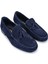 Erkek Deri Lacivert Süet Loafer Ayakkabı 1018 06 Erk Ayk Y24 Blu Suede 2