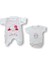 Kuzucuk Nakışlı %100 Cotton 5li Zıbın Takımı Hastane Çıkışı Ekru 2