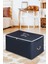 Lacivert Home Sweet Home Baskılı Orta Boy Baza Altı Kazak Pike Battaniye Hurcu 52X28X31 2