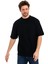 Jakarlı Kumaş Bisiklet Yaka Kısa Kol Oversize Erkek T-Shirt 2