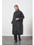 Oversize Trenchcoat Ceket Siyah 3