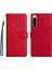 Kart Yuvası ile Sony Xperia 5 Iv Için Flip Case Klasik Düz Renk Yüksek (Yurt Dışından) 1