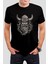 Viking Baskılı Siyah Unisex T-Shirt C490 1