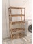 5 Raflı Masif Ahşap Banyo Düzenleyici Organizer 148X69X33 cm 2