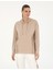 Kadın Bej Oversize Kapüşonlu Modal Kumaş Sweatshirt 50283295-VR011 1