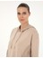 Kadın Bej Oversize Kapüşonlu Modal Kumaş Sweatshirt 50283295-VR011 2