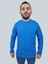 Erkek Waffle Uzun Kol Saks Mavisi Sweatshirt 1