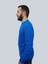 Erkek Waffle Uzun Kol Saks Mavisi Sweatshirt 3