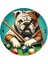 Bilardo Oynayan Köpek Akarlı Duvar Saati 1