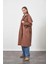 Tokalı Oversize Trenchcoat Kahve 2
