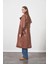 Tokalı Oversize Trenchcoat Kahve 4