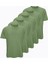 5 Li Paket Haki Erkek T-Shirt Loose Fit / %100 Pamuk Bol Rahat Kesim 5M6040 1