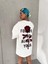 Unisex Bisiklet Yaka Baskılı Oversize T-Shirt - Beyaz 2