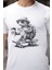 Kaplumbağa Kaykay Baskılı Yapay Zeka Tasarımı Penye Rahat Kalıp %100 Pamuk Erkek T-Shirt 3