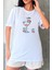 Kadeh Baskılı Yapay Zeka Tasarımı Ekolojik Penye Oversize %100 Pamuk Kadın T-Shirt 1
