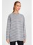 Alexandergardı Çizgili Oversize Sweatshirt (B23-00158) 2