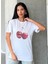Kiraz Baskılı Yapay Zeka Tasarımı Penye Oversize %100 Pamuk Kadın T-Shirt 1