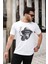 Maymun Quit Baskılı Yapay Zeka Tasarımı Penye Rahat Kalıp %100 Pamuk Erkek T-Shirt 1