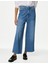 Yüksek Bel Wide Leg Crop Jean Pantolon 2