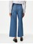 Yüksek Bel Wide Leg Crop Jean Pantolon 3