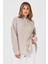 Kadın Alina Naturel Oversize Keten Gömlek 1
