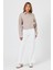 Kadın Alina Naturel Oversize Keten Gömlek 3